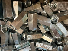 Lot Of 123, 3/4” Hex Coupling Nuts All Thread Rod Connectors Zinc 2 1/8” 35lbs!