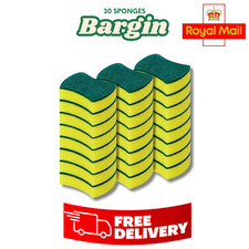 30x Kitchen Sponges Non Scratch Dish Cleaning Scrub Pads Eco Sponge