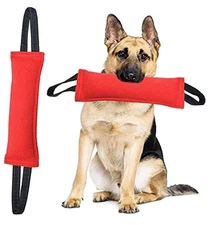 Clysrou Dog Tug Toy Dog Tough Jute Bite Pillow Lasting Training scarlet