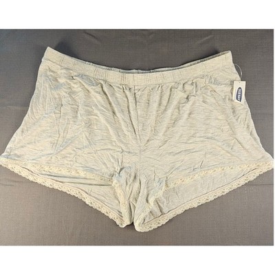 Old Navy Womens Heather Gray Lace Trim Pajama Sleep Shorts Size L New