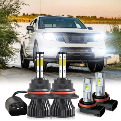 For 2005-2019 Nissan Frontier 4x High/Low Beam LED Headlight Fog Light Bulbs Kit