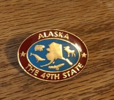 Pin's souvenir Alaska le 49ème état Pinback Alaska  