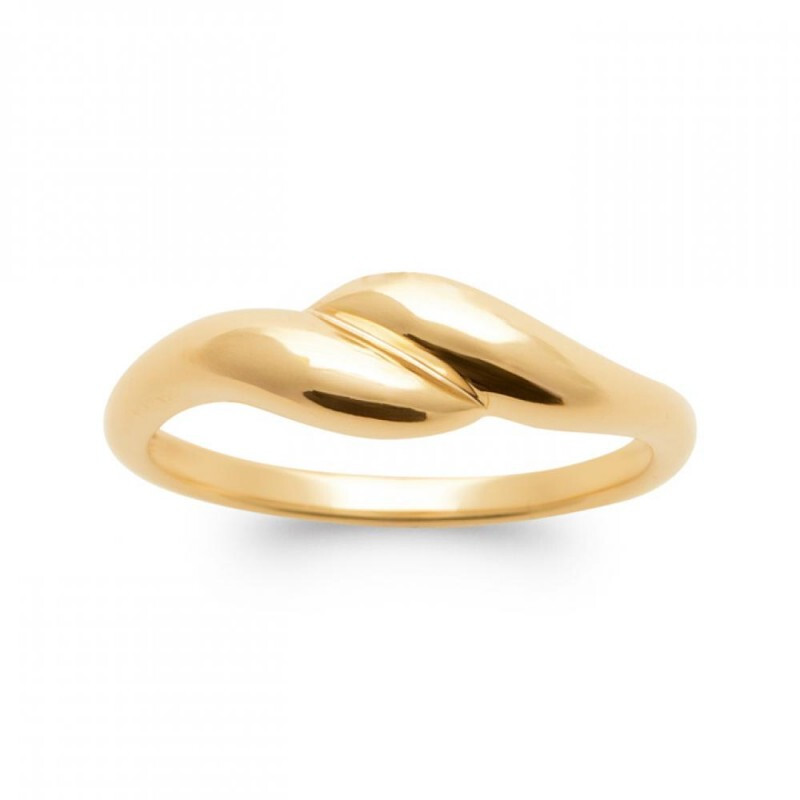 Bague plaqué or 18 carats poinçonné anti-peau verte pour peaux sensibles