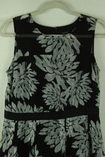 CLEARANCE Ann Taylor Women's Dress Size 6 Floral Black Sleeveless Sheer Overlay