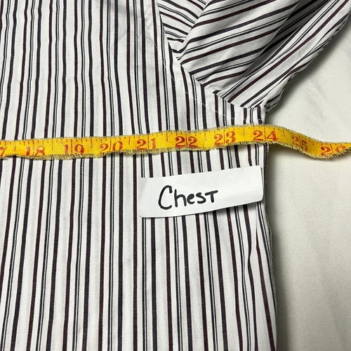 John Henry White Black Striped Dress Shirt Long Sleeve Button Up Career Casual L - Picture 5 of 9