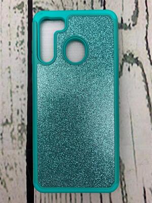 For Samsung Galaxy A21 Case Bling Glitter Ring Screen Protector Mint