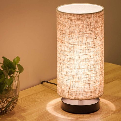 Table Lamp, Bedside Nightstand Lamp, Simple Desk Lamp, Fabric Wooden Table Lamp