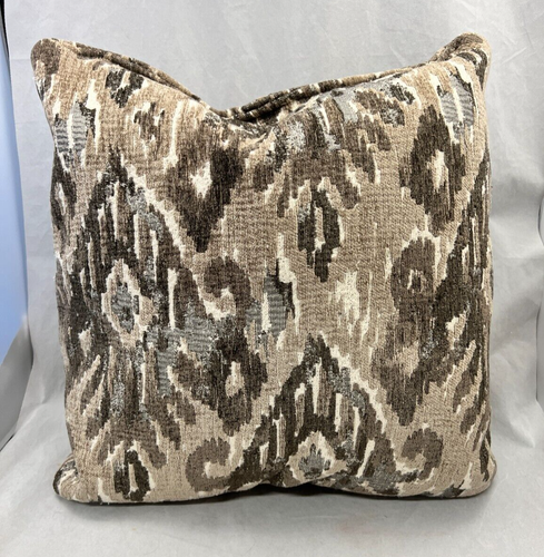 2 Tapestry Decorative Couch Throw Pillows 17" X 17" Brown Pattern FAST SHIP! - Picture 2 of 4