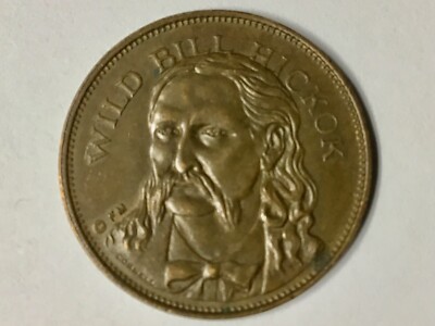 Wild Bill Hickok Abilene Marshall Gold Metal Token Souvenir Coin Wild Bill Hickok Abilene Marshall Gold Metal Token Souvenir Coin