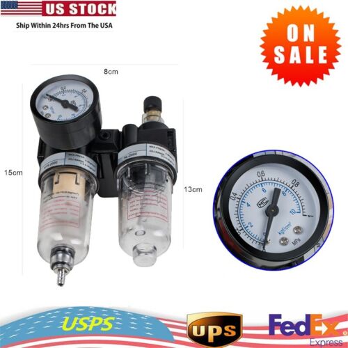 Air Pressure Regulator Oil/Water Separator Trap Filter Airbrush Compressor New A