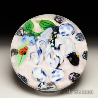 Chris Sherwin (2023) snake, eggs and ladybug glass paperweight
