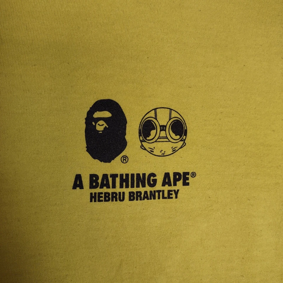 Camiseta amarilla para hombre A Bathing Ape Bape SS18 Hebru Brantley Flyboy Baby Milo #6 L Foto 3 de 4