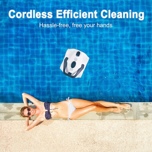 WHITE US Automatic Robotic Pool Cleaner Cordless Robotic Pool Vacuum For In CE - Picture 6 of 12
