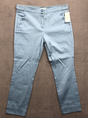 Sag Harbor Chino Pants Size 12 Blue Button Pockets Lightweight Vacation