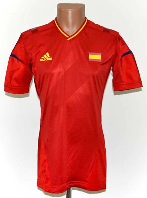 SPANIEN 2012 HEIM FUSSBALLTRIKOT GRÖSSE M (6) ERWACHSENE PLAYER ISSUE TECHFIT OLYMPISCHE