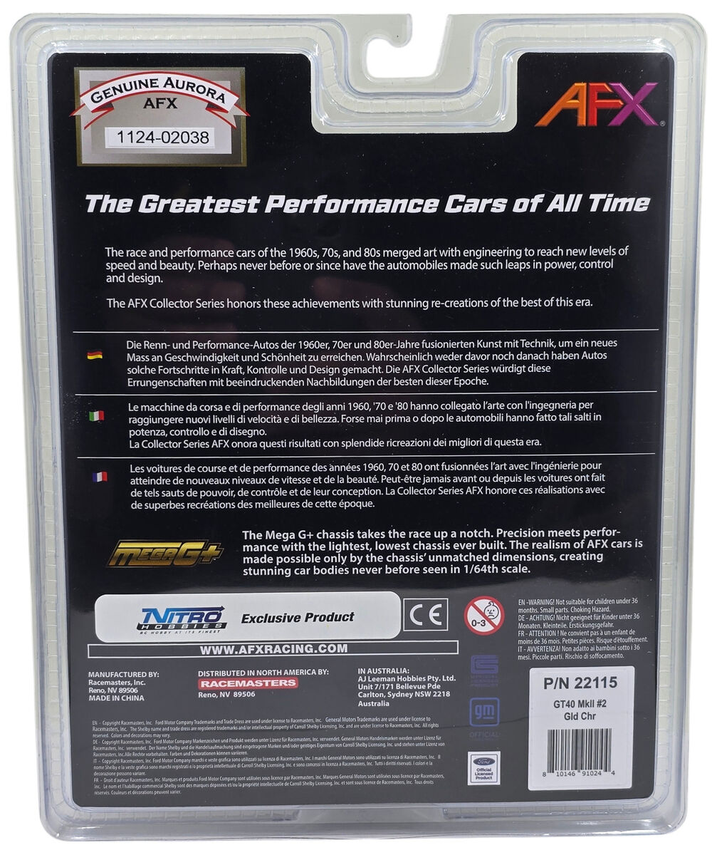 AFX Ford GT40 MKII #2 Mirror Gold Chrome / Black Edition AFX Ford GT40 MKII #2 Mirror Gold Chrome / Black Edition