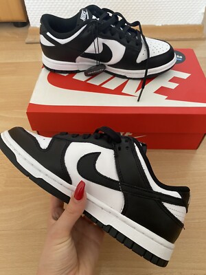 nike dunk low black and white 35