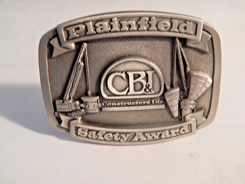 **CBI SERVICES SAFETY AWARD** SOLID FINE PEWTER BELT BUCKLE - Picture 3 of 6