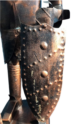 Medieval Knight Soldier Decorative Statue 24x11x6 Suit Of Armor Metal On Stand - Picture 2 of 6