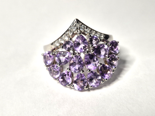 Beautiful Amethyst Silver Ring in size T 1/2 👑 - 第 1/10 張圖片