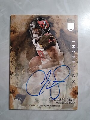2014 Topps Inception #42 CHARLES SIMS Buccaneers Auto RC Plus Free Bonus Nice!