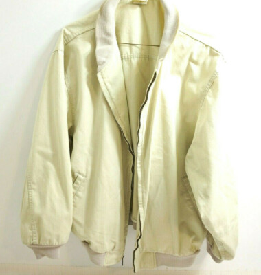 LL BEAN MENS LIGHTWEIGHT JACKET SIZE MEDIUM ~ COTTON BEIGE M162  