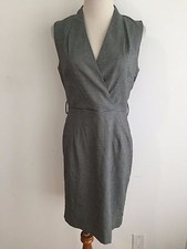 ZARA Basic Faux Wrap Sleeveless Sheath Dress Gray (Black & White) Size M