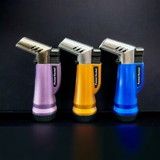 Torch Lighter Single Flame Modern Button Butane Refillable Torch Lighter 93109