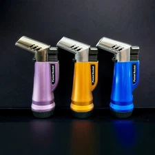 Torch Lighter Single Flame Modern Button Butane Refillable Torch Lighter 93109