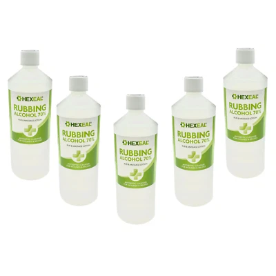 Hexeal 70% Rubbing Alcohol 5L – 5 x 1L Cleaning Fluid & Disinfectant