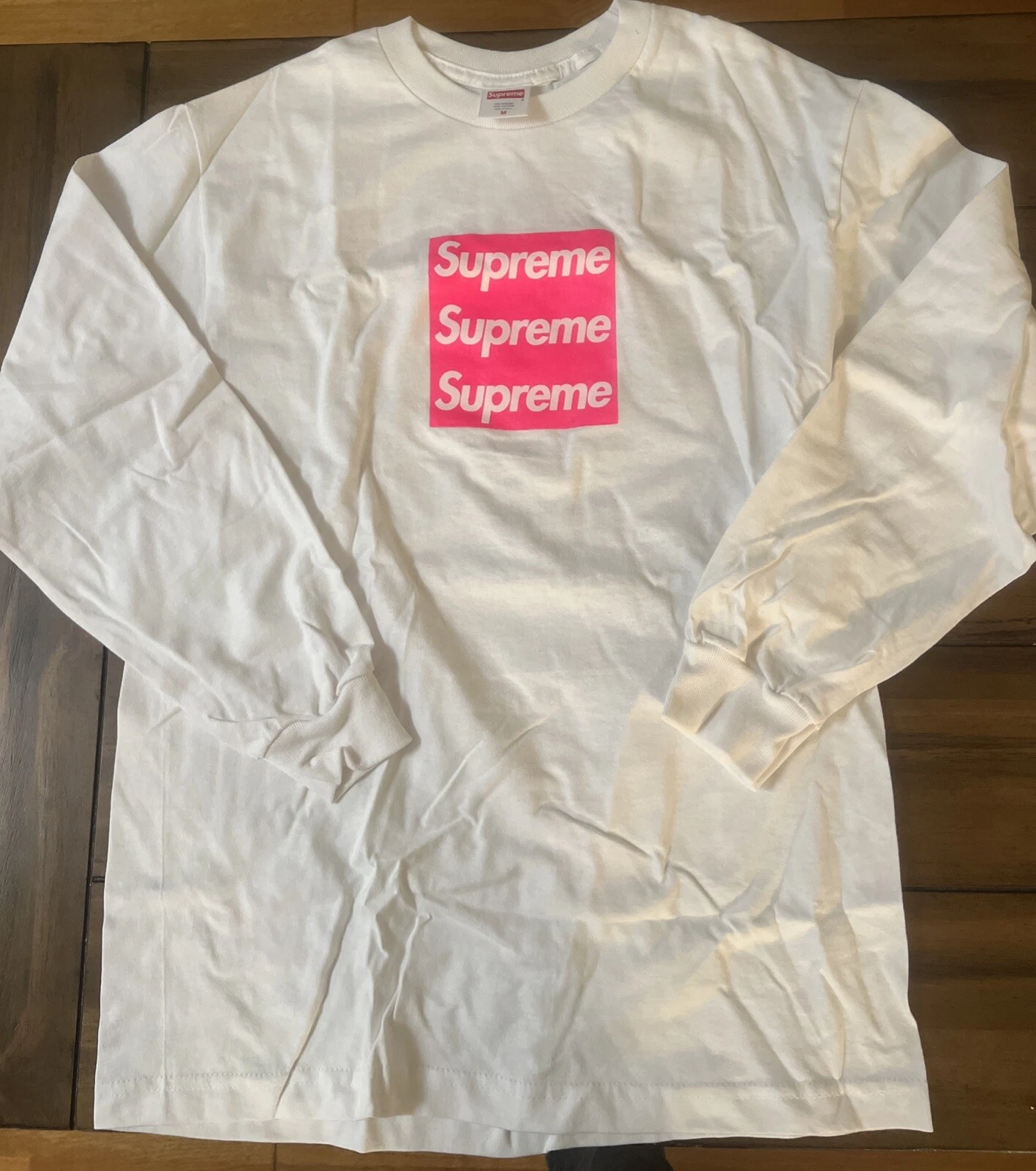 Supreme Ass Pizza Triple Box Logo Rose sur Blanc FW 21 Medium Neuf RARE