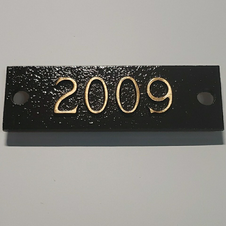 2009 Headstone Monument Date Plate Cast Bronze 11/4" x 4" Replacemt Yr