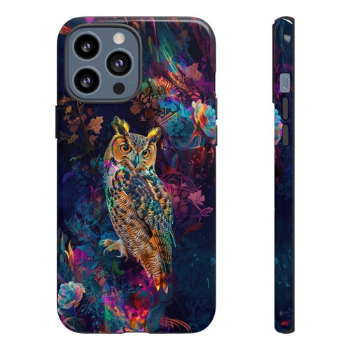 Ethereal Blue Owl Bird Abstract Phone Case for iPhone, Samsung Galaxy, Pixel - 第 60/173 張圖片