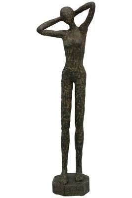 Skulptur nackte Frau Bronze Optik abstrakte Kunst modern ...
