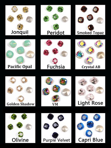 Cushion Cut All Colors Sewing Glass Rhinestones Sew On Diamond Strass Stones DIY - Picture 4 of 41