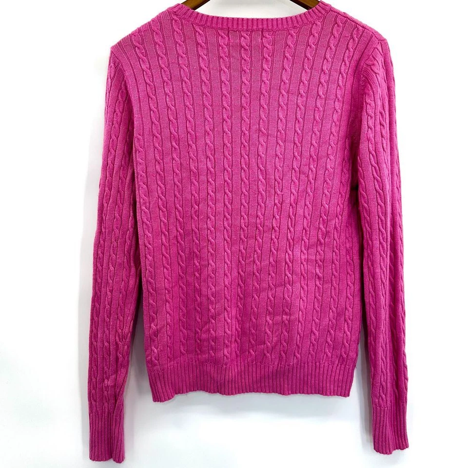 Suéter De Colección Covington Mujer M Rosa Cable Tejido Angora Cachemira Mezcla Lana Lujo Foto 2 de 4