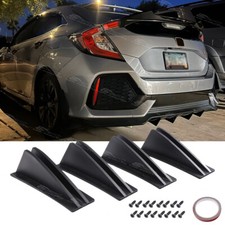 For Honda Civic X FK FC 2015-2024 Rear Bumper Diffuser Fins Splitter Spoiler Lip