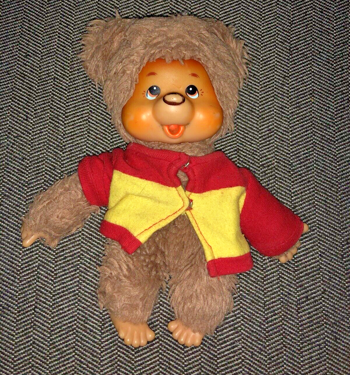 VINTAGE MONCHHICHE MONCHICHI SEKIGUCHI TOBBY BEAR PLUSH MONCHI
