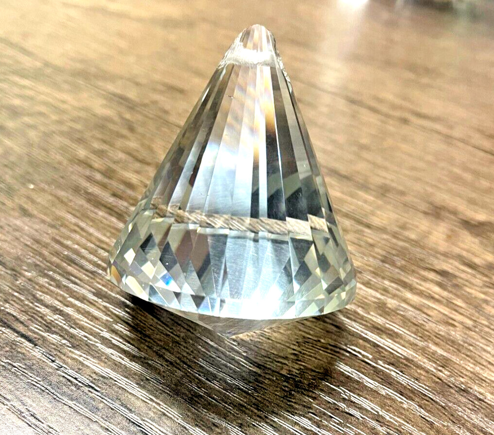 3 PCs Conical shape Clear Faceted Sphere CRYSTAL Sun Catcher Rainbow Prism