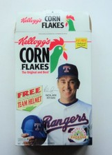 1994 Kelloggs Corn Flakes Cereal Box Nolan Ryan Super Clean - 