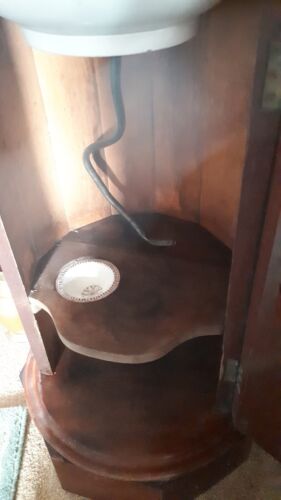 Victorian Mahogany Fluted Cylinder Cabinet with original basin + soap dish - Picture 3 of 4
