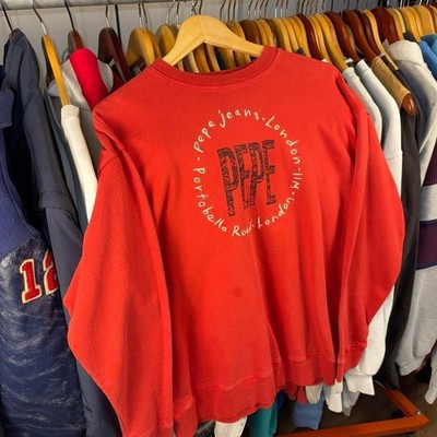 Vintage 90s Pepe Jeans London red graphic sweatshirt