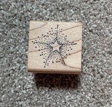 Star Wooden Rubber Stamp, 1.5  X 1.5  , New