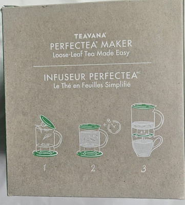 Teavana Perfectea Tea Maker Loose Leaf Tea Infuser Pink 16 oz Drip Tray Open Box