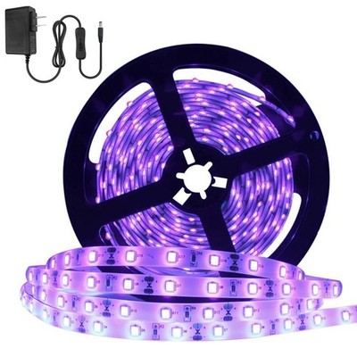 YGS-Tech 24 Watts UV Black Light LED Strip, 16.4FT/5M 3528 300LEDs 395nm-405nm N