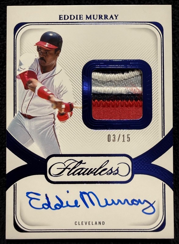2024 Panini Flawless Prime Patch Auto Vertical Eddie Murray #PPV-EM Sapph 3/15
