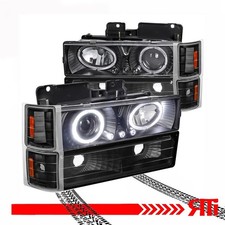 Projector Halo Headlight Bumper Corner Chrome 94-98 Chevy Truck Tahoe Suburban Projector Halo Headlight Bumper Corner Chrome 94-98 Chevy Truck Tahoe Suburban