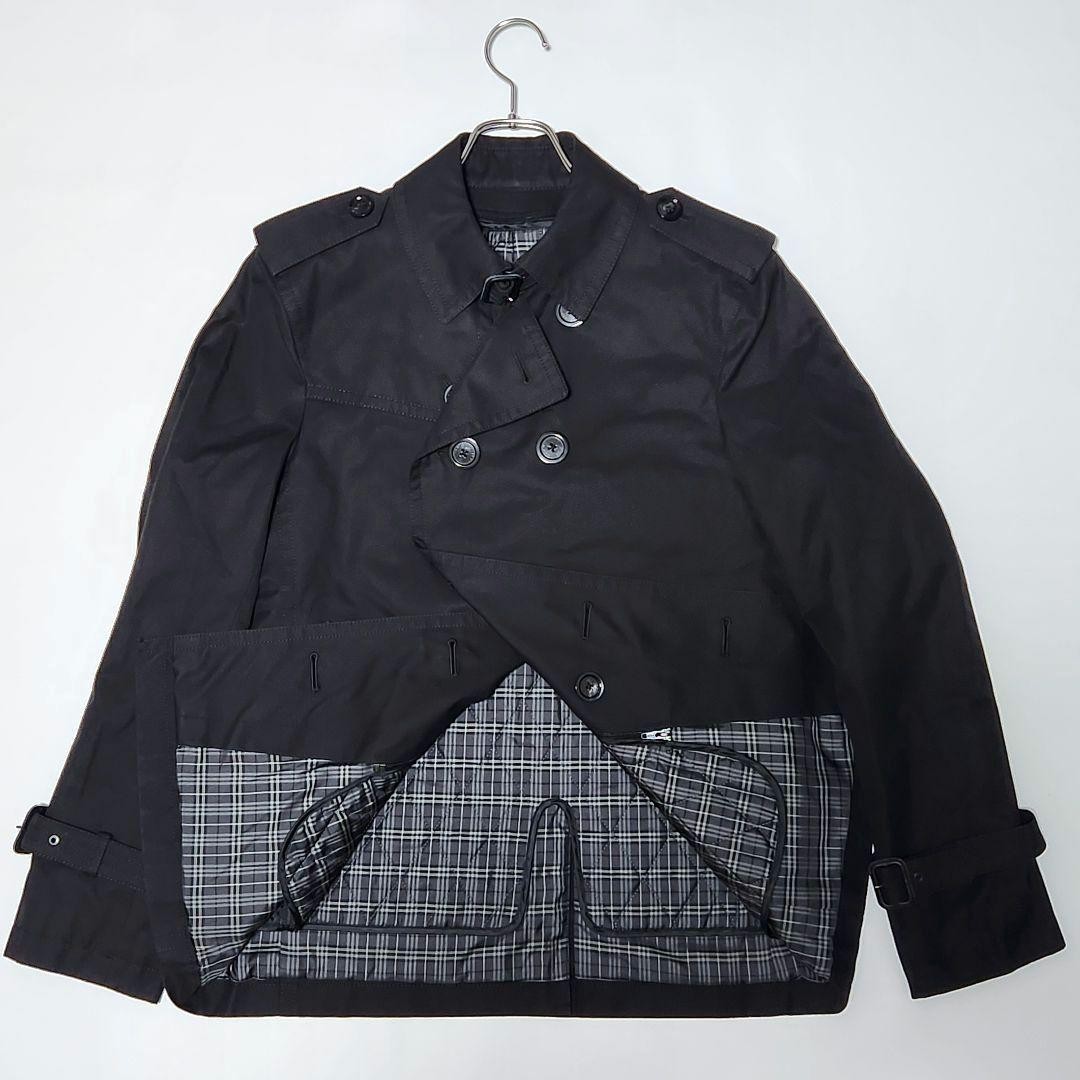 Burberry Black Label Men's Short Trench Coat with Liner Black