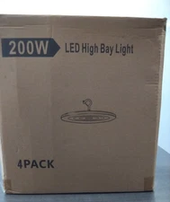 4 Pack 200W UFO Led High Bay Light Commercial Industrial Factory Light 90-277V