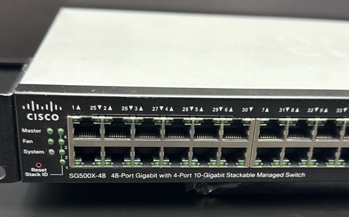 CISCO SG500X-48-K9 48x Gigabit RJ-45 4x SFP+ 10Gb Network Switch /w Rackmount - Picture 2 of 6